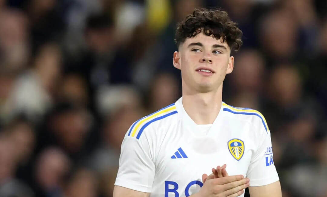 Liverpool also interested...Leeds' 18-year-old midfielder Archie Gray for £70-80m